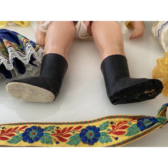 Vintage German Doll Project Strung Hand Painted Clothes Accessories in Parts EUC - Picture 4 of 16